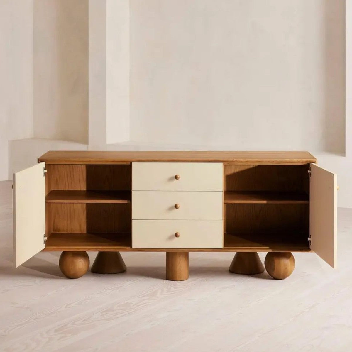 Marcel Oak Wood Cabinet & Sideboard