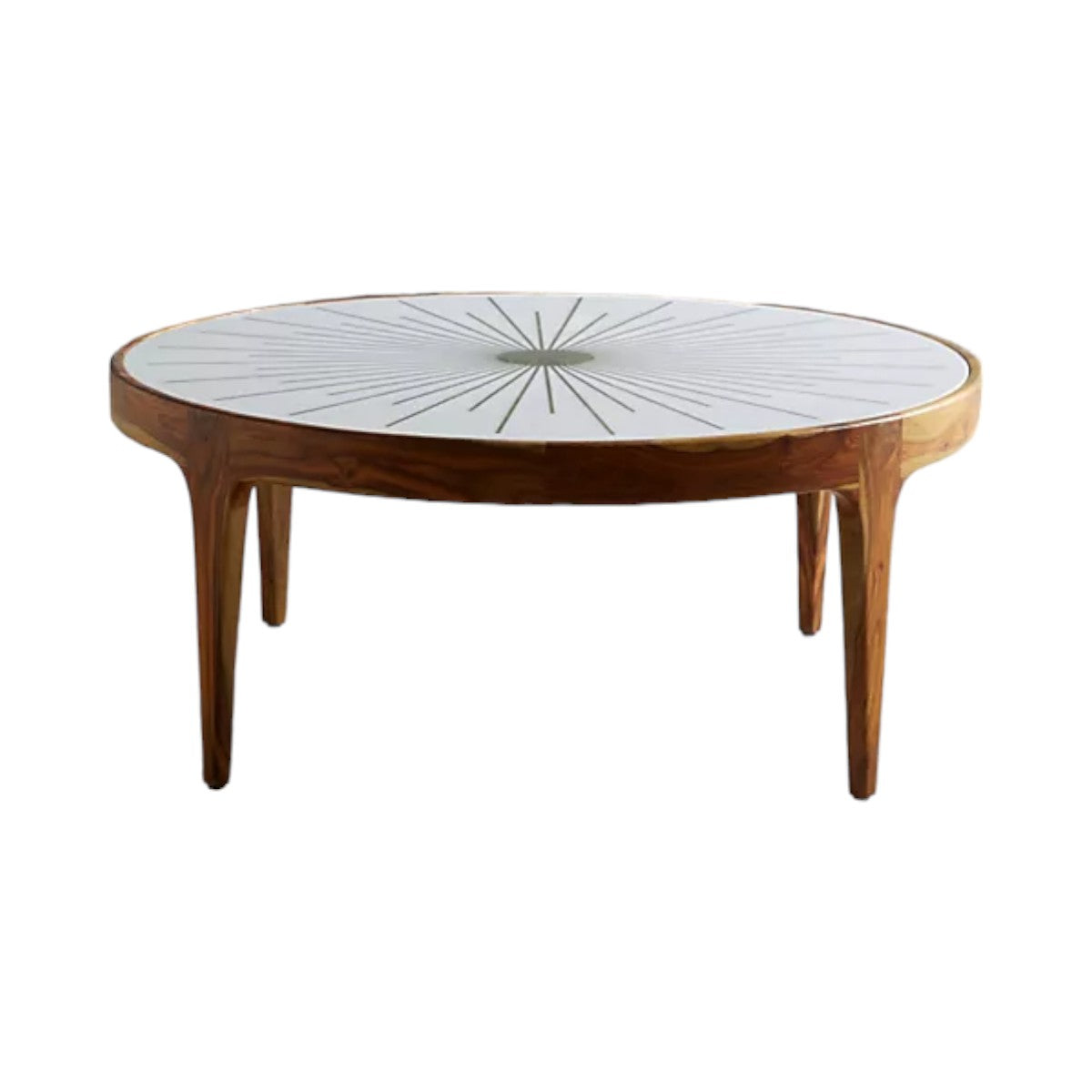 Maren Brass Starburst Round Coffee Table