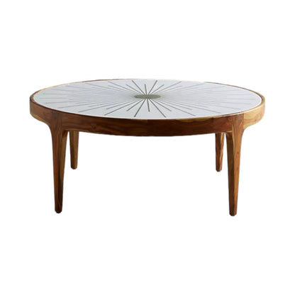 Maren Brass Starburst Round Coffee Table