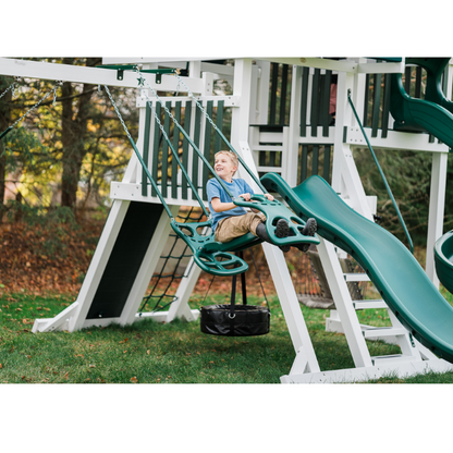 Nebula Vinyl Swing Set with Spiral Slide
