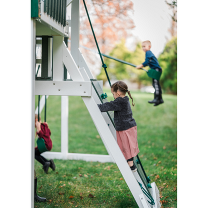 Nebula Vinyl Swing Set with Spiral Slide