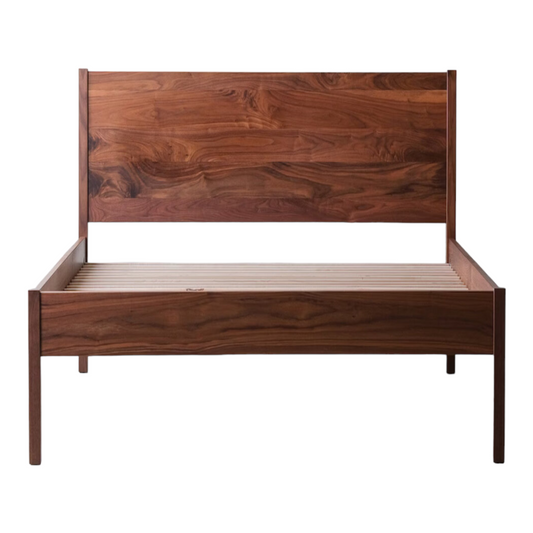 Ahti Walnut Queen Size Wood Bed