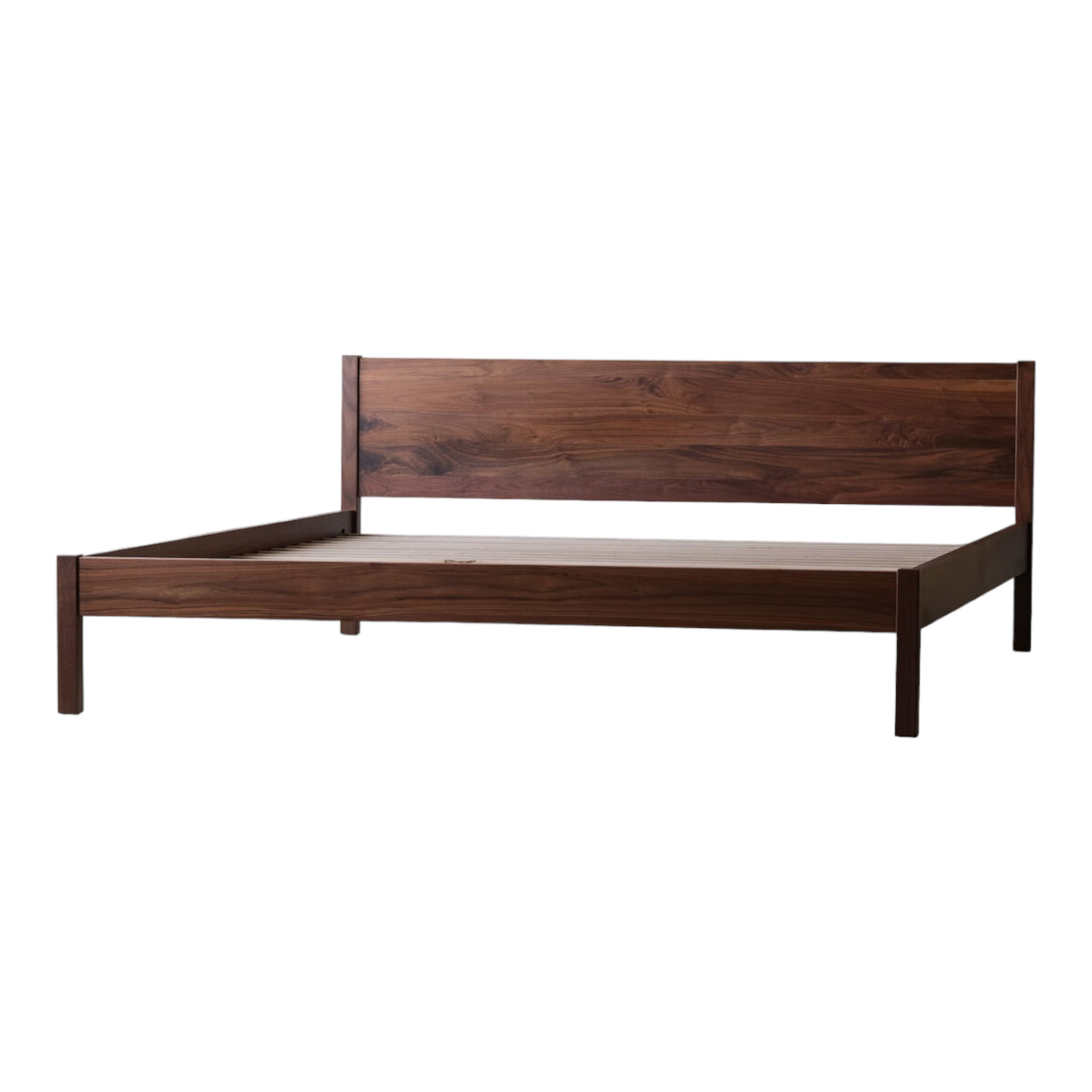 Ahti Walnut Queen Size Wood Bed