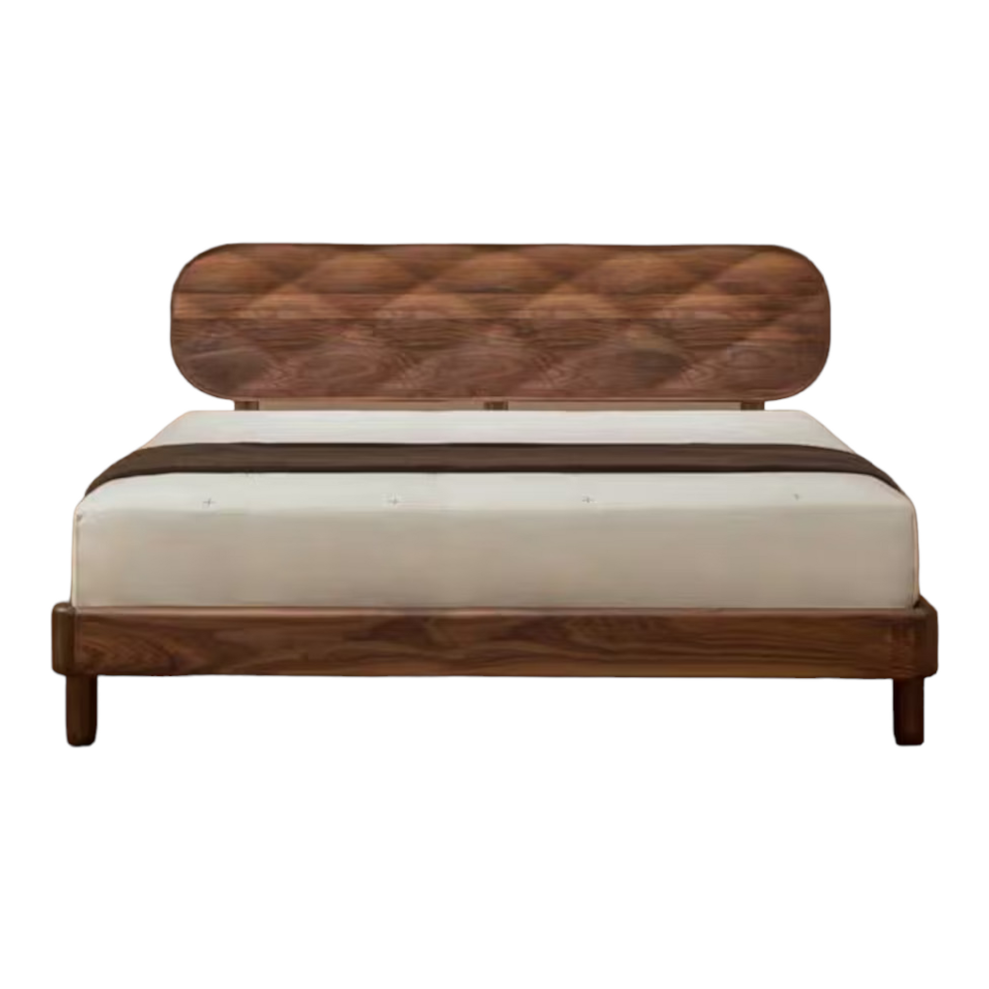 Aase Walnut Wood Bed