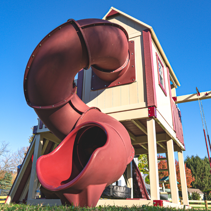 Orion’s Hideout Vinyl Swing Set with Playhouse