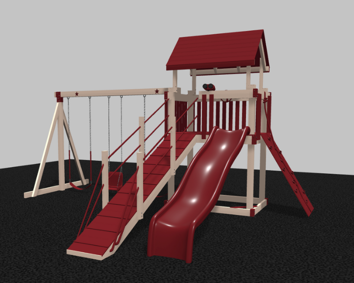 Silver Star Vinyl Swing Set with Ramp