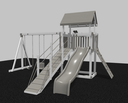 Silver Star Vinyl Swing Set with Ramp