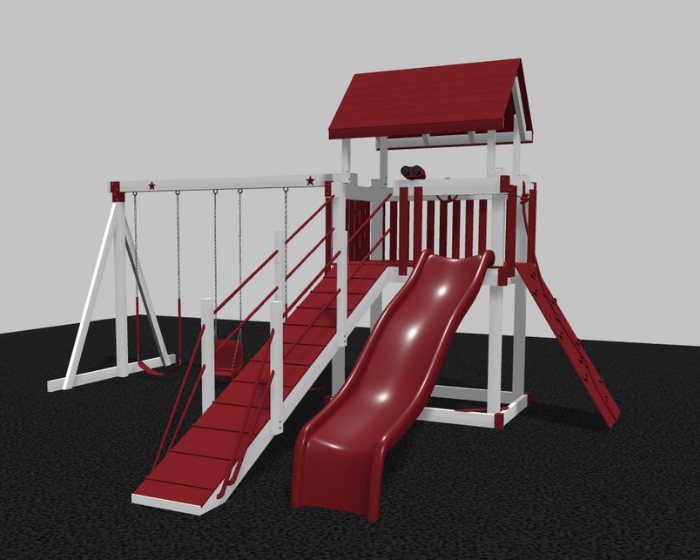 Silver Star Vinyl Swing Set with Ramp