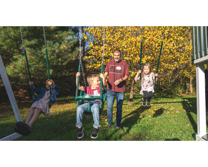 Silver Star Vinyl Swing Set with Ramp