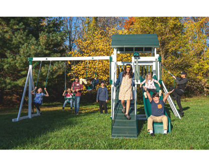 Silver Star Vinyl Swing Set with Ramp