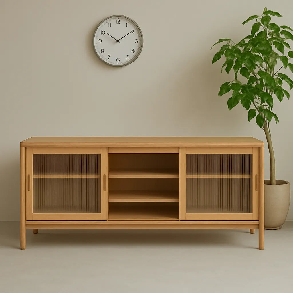 Sliding Door Kitchen Cabinet Modern Lowboard Storage