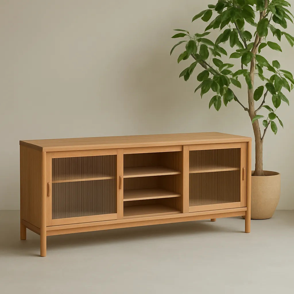 Sliding Door Kitchen Cabinet Modern Lowboard Storage