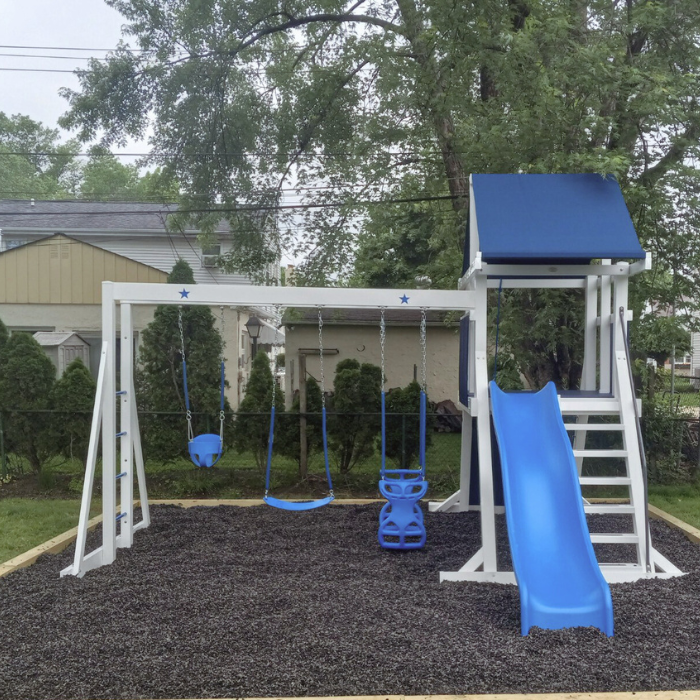 Starburst Vinyl Swing Set with Monkey Bars