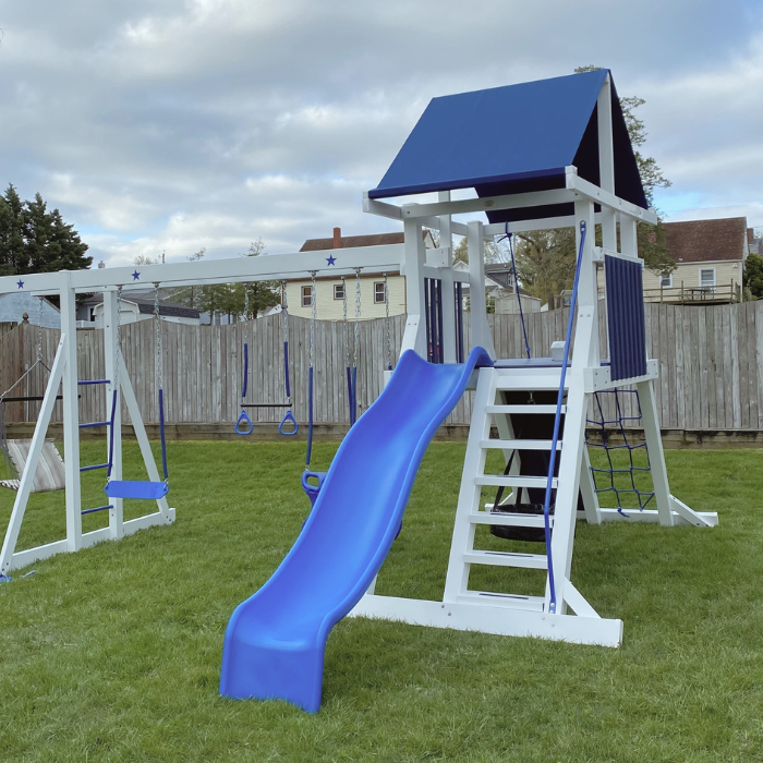Starburst Vinyl Swing Set with Monkey Bars