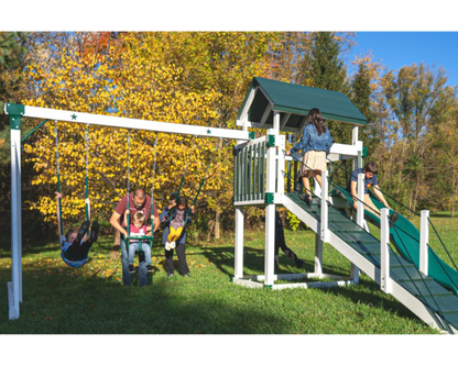 Silver Star Vinyl Swing Set with Ramp